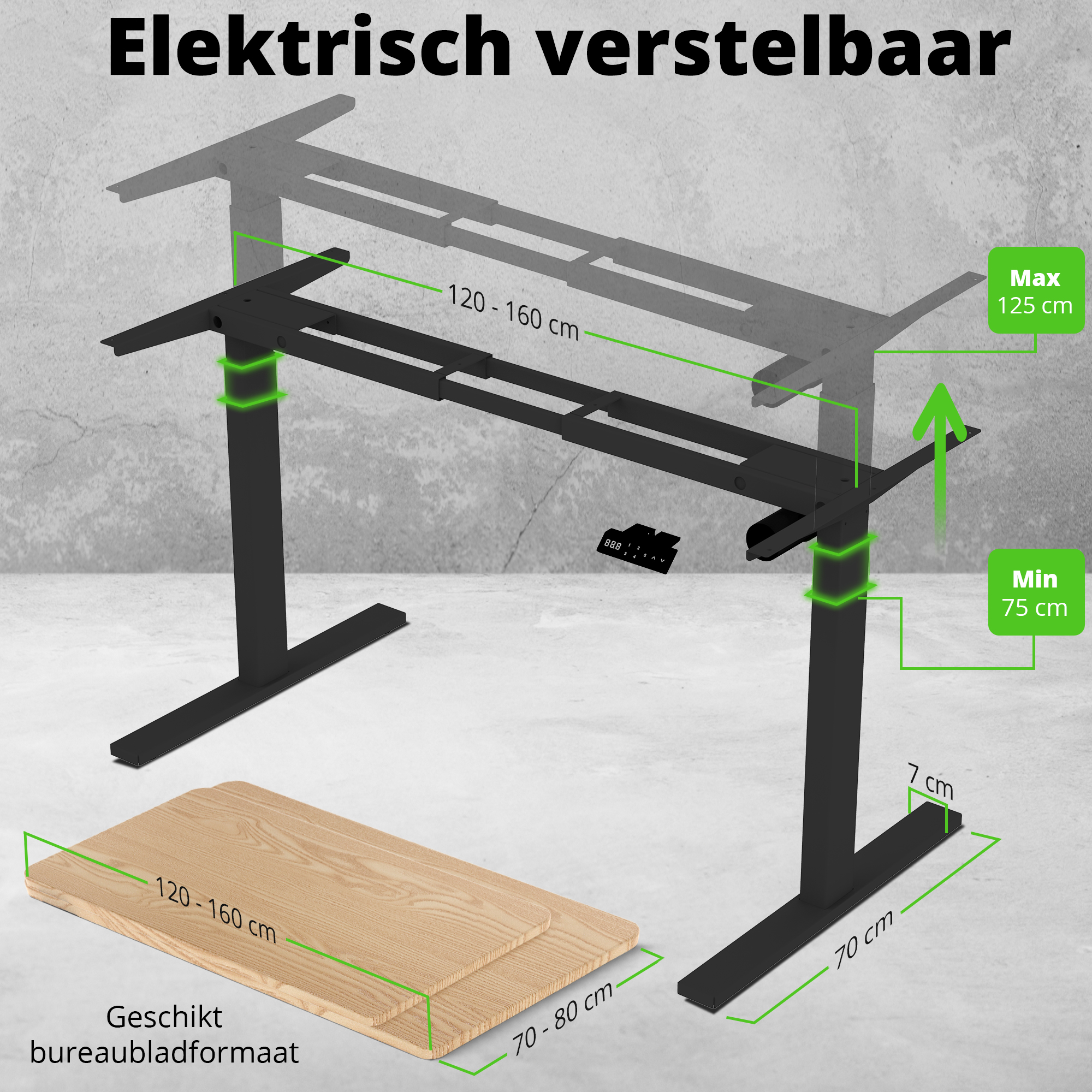 E-base elektrisch verstelbaar onderstel