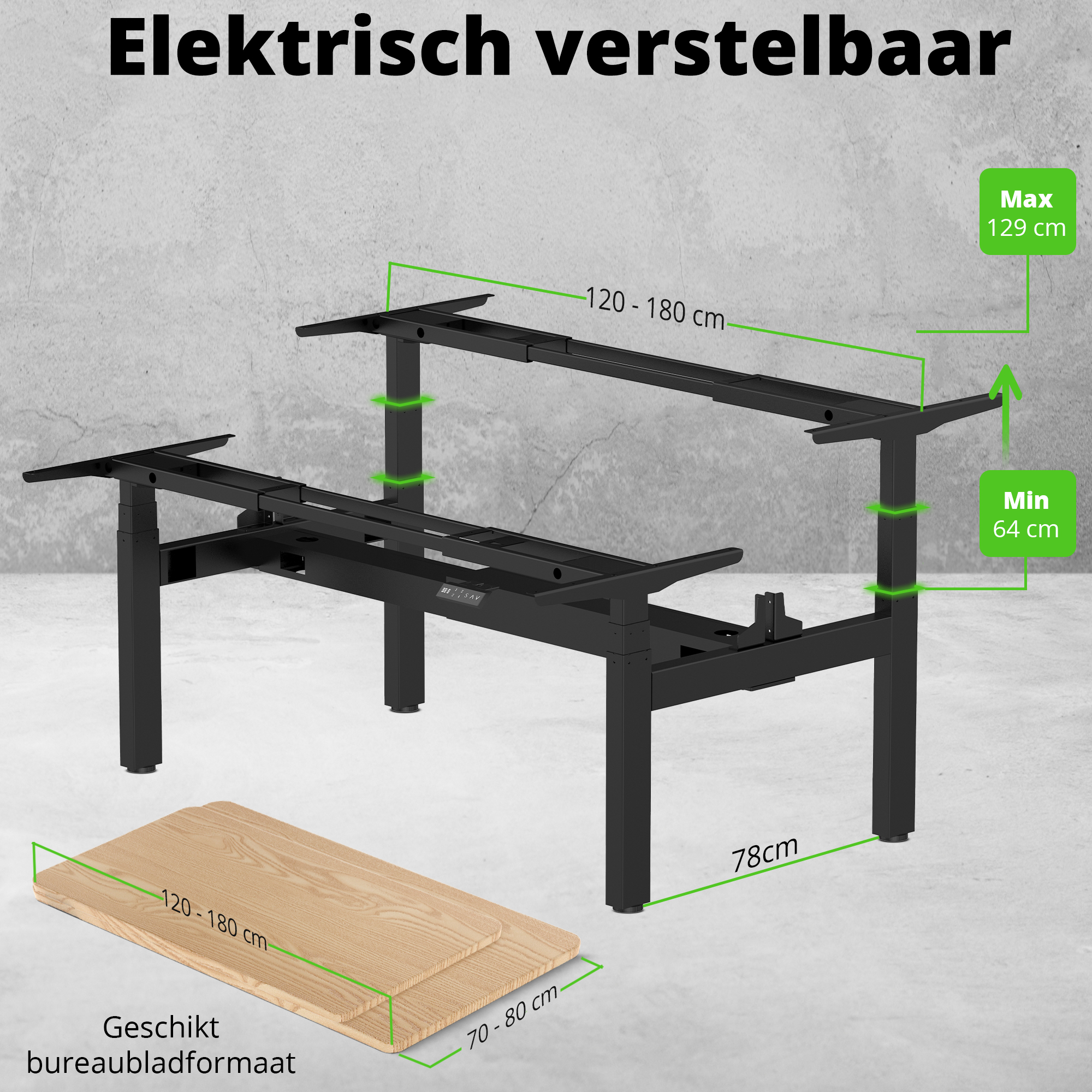 E-duo elektrisch verstelbaar onderstel
