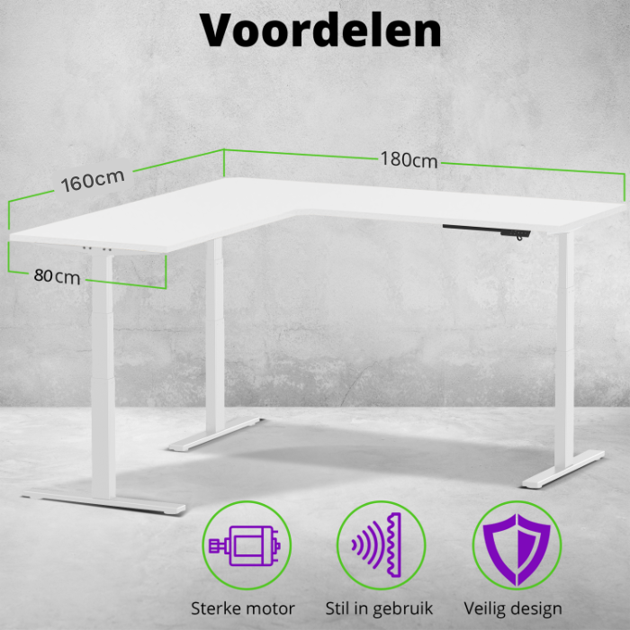 E-fit zit-sta hoekbureau 180x160x80 NPR