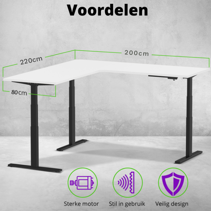 E-fit zit-sta hoekbureau 220x200x80 NPR