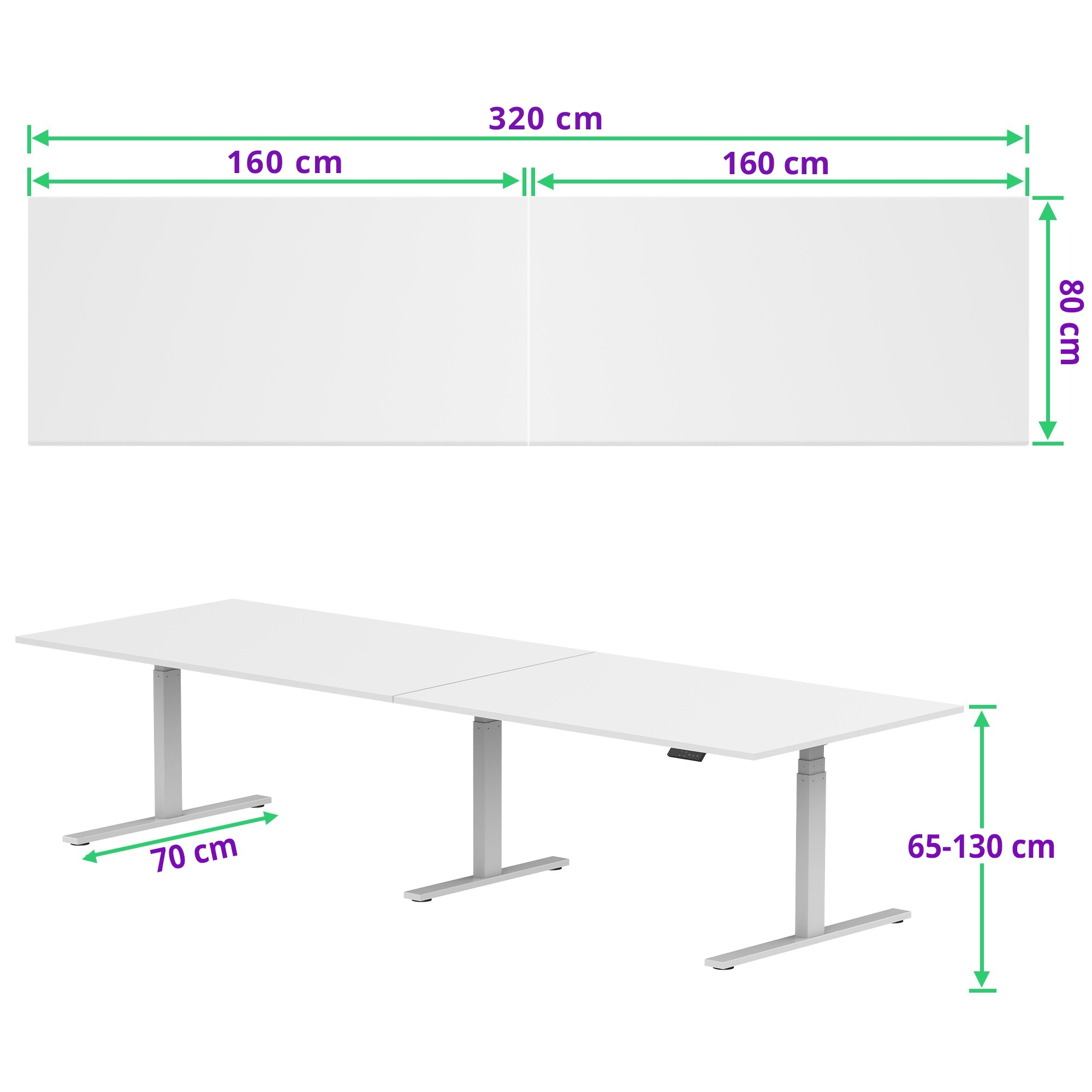 E-fit zit-sta vergadertafel 320x80 NPR