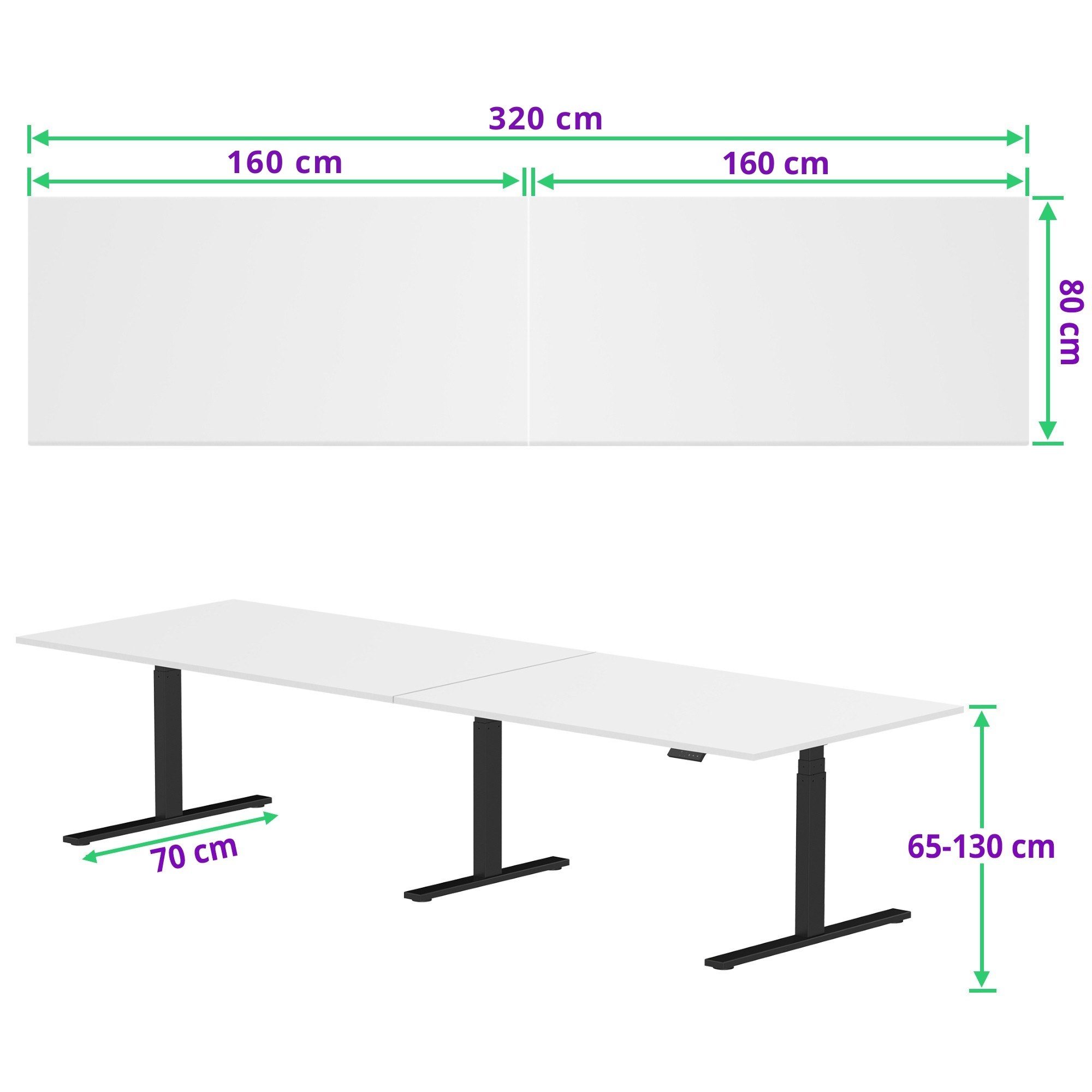 E-fit zit-sta vergadertafel 320x80 NPR