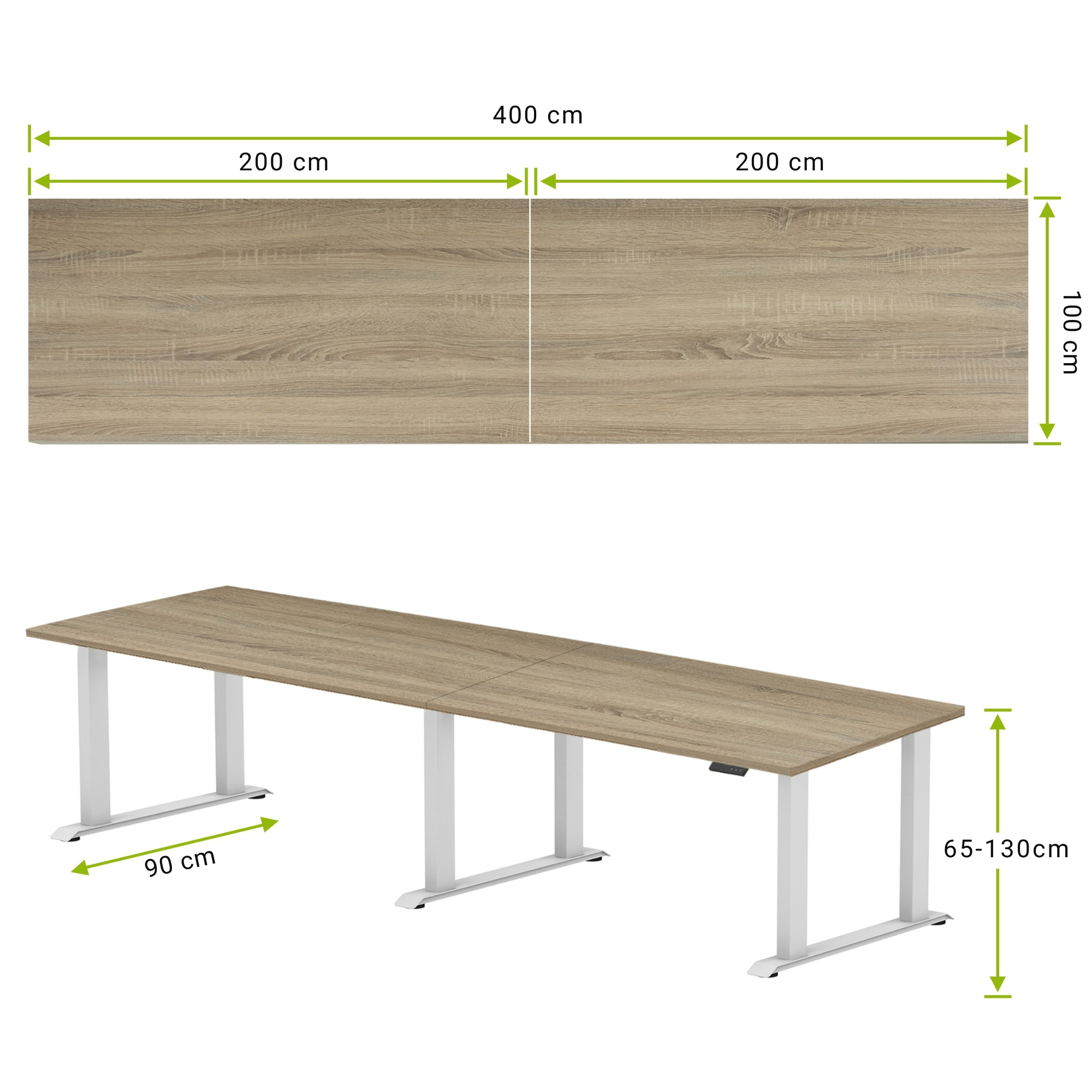 E-motion pro zit-sta vergadertafel 400x100 NPR