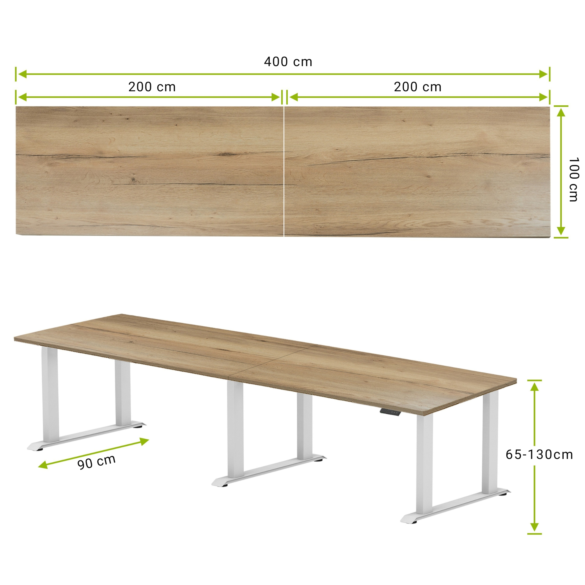 E-motion pro zit-sta vergadertafel 400x100 NPR
