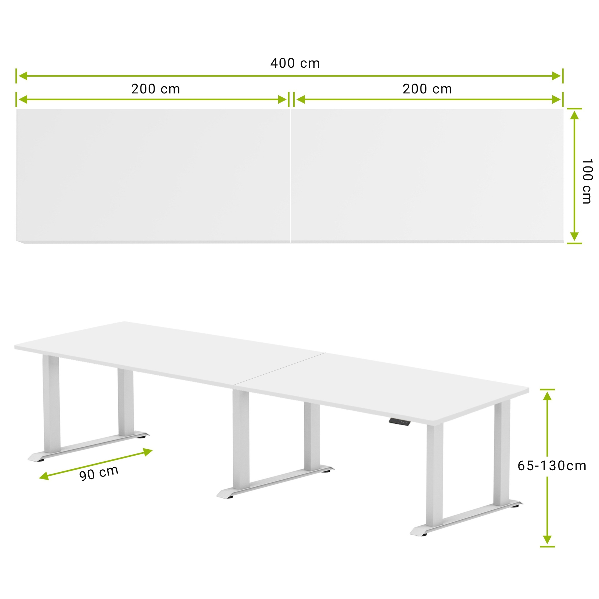 E-motion pro zit-sta vergadertafel 400x100 NPR