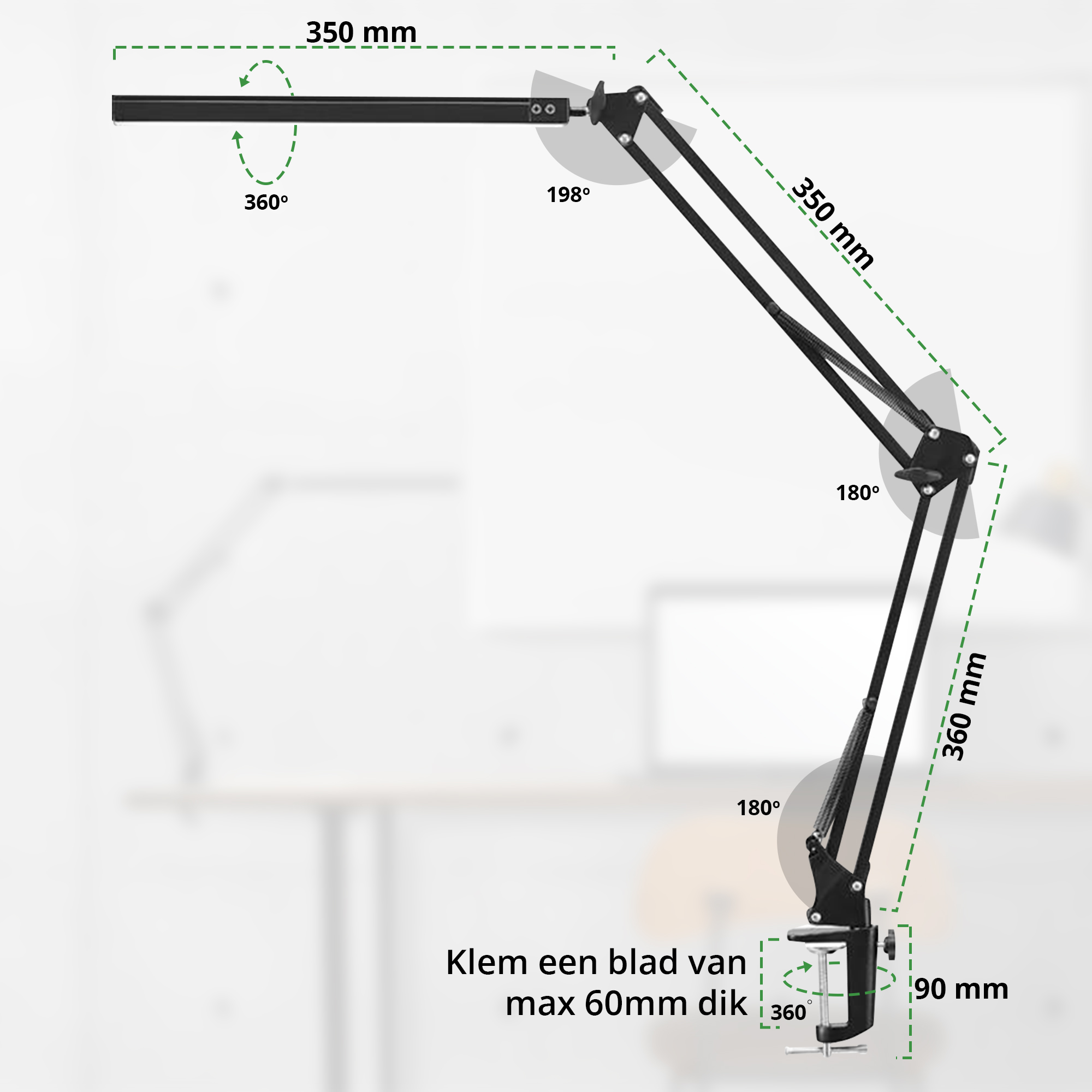 LED Bureaulamp met klem