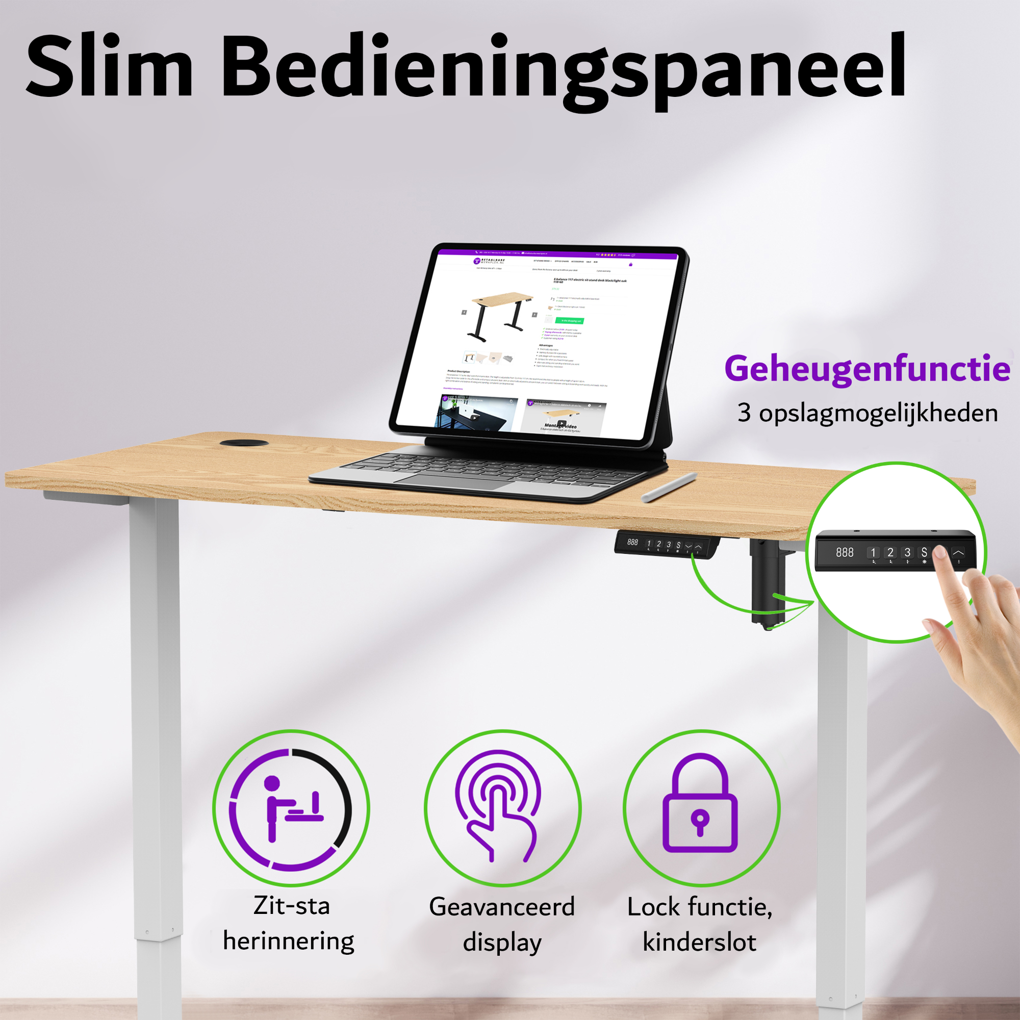 E-sense elektrisch zit-sta bureau 118×60