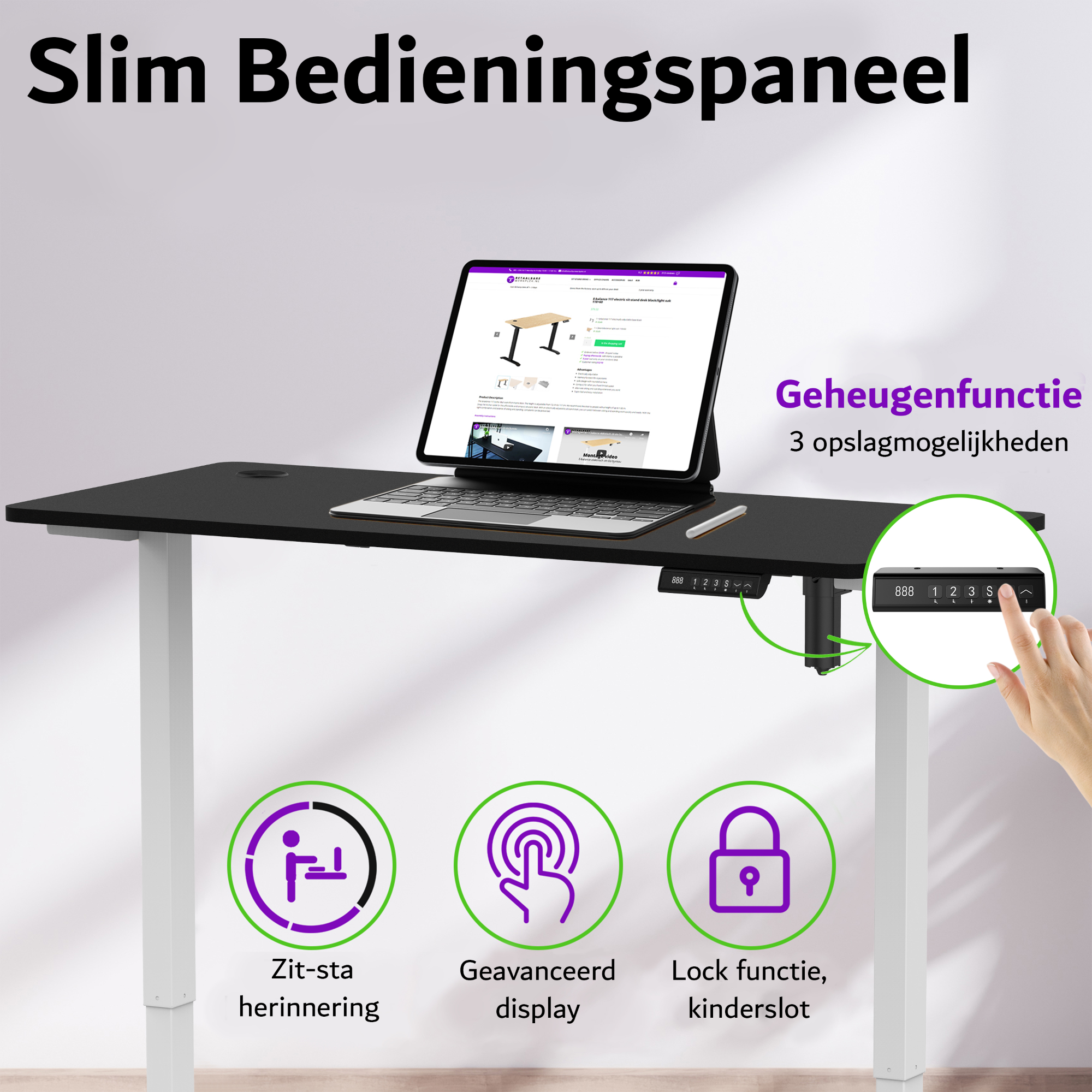 E-sense elektrisch zit-sta bureau 118×60