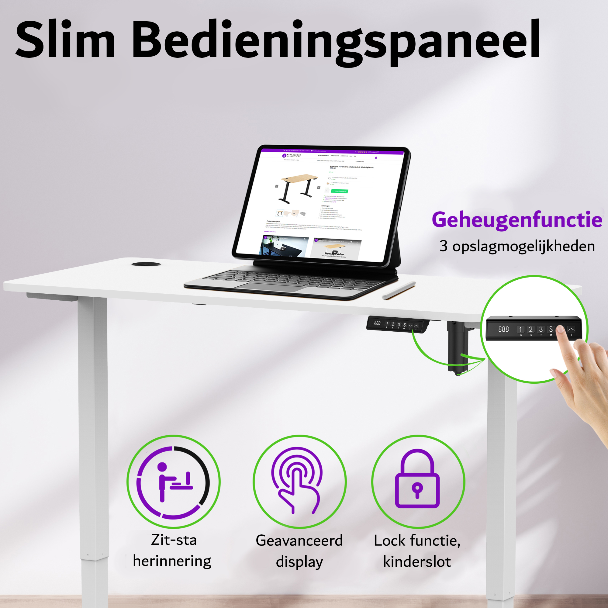E-sense elektrisch zit-sta bureau 118×60