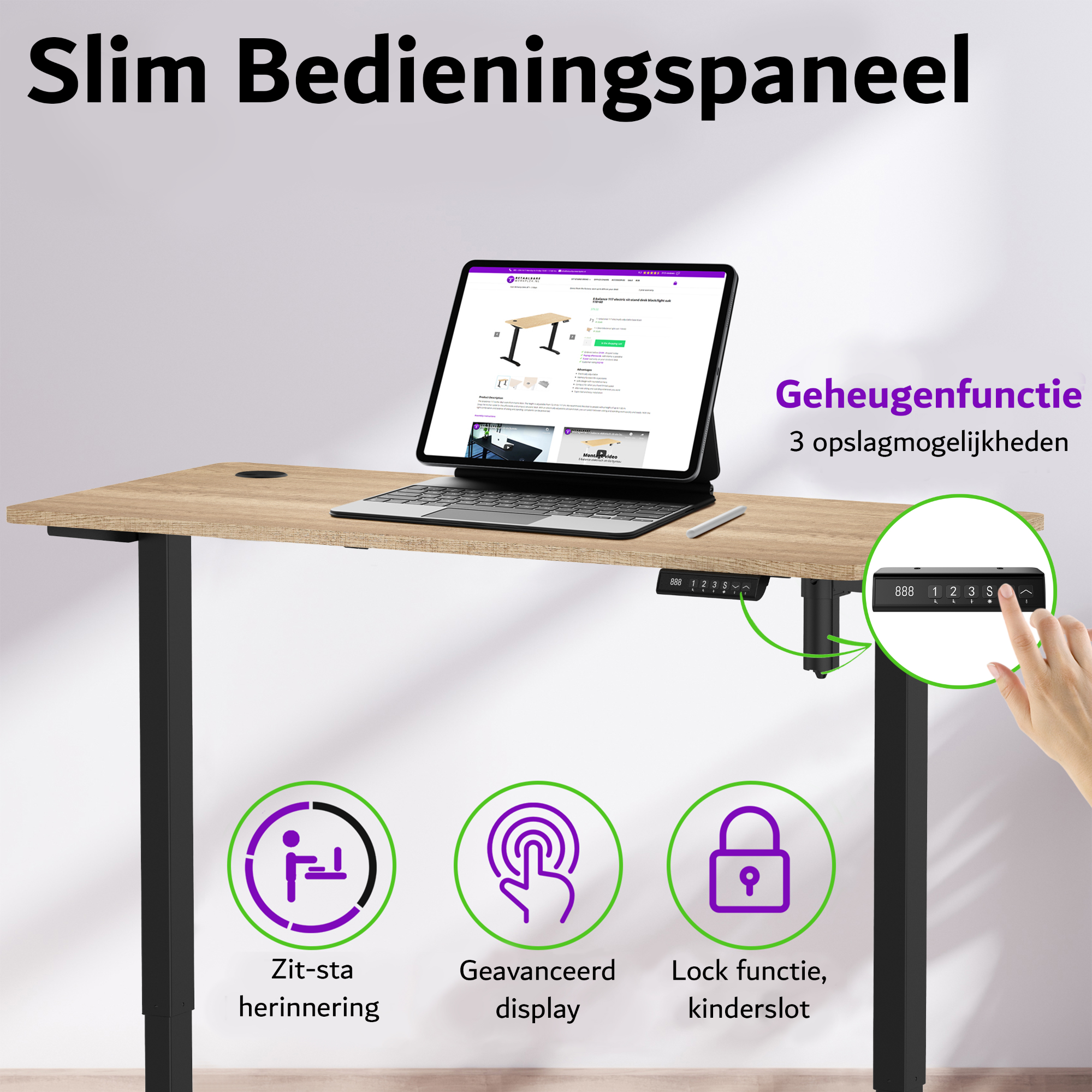 E-sense elektrisch zit-sta bureau 118×60
