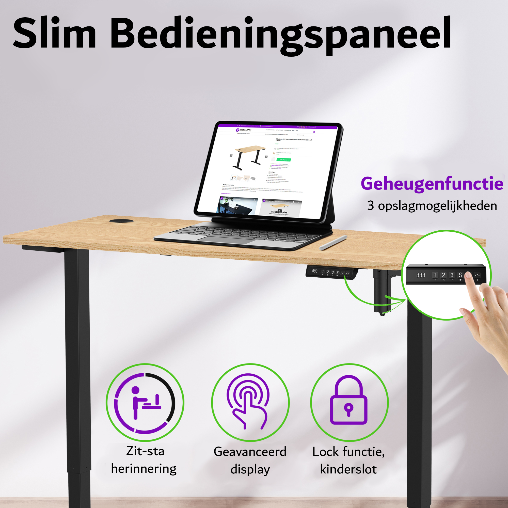 E-sense elektrisch zit-sta bureau 118×60