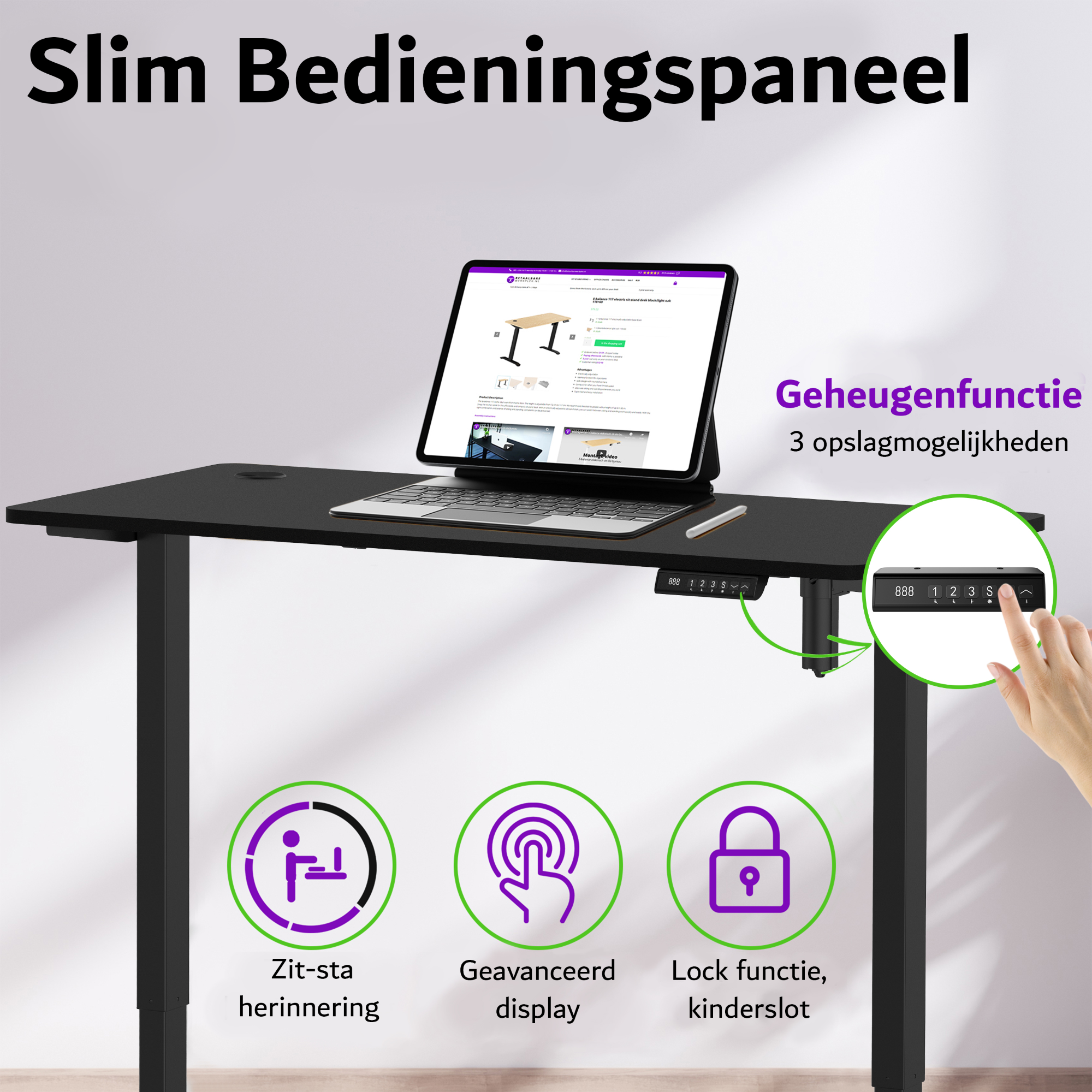 E-sense elektrisch zit-sta bureau 118×60