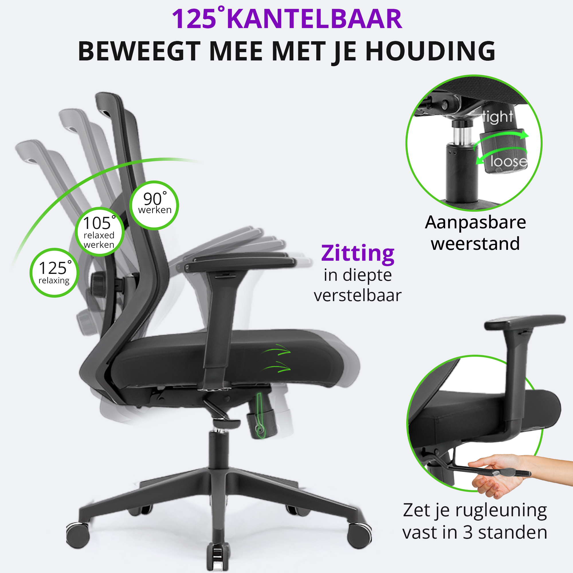 Robust Bureaustoel Original Black v3 NEN-1335