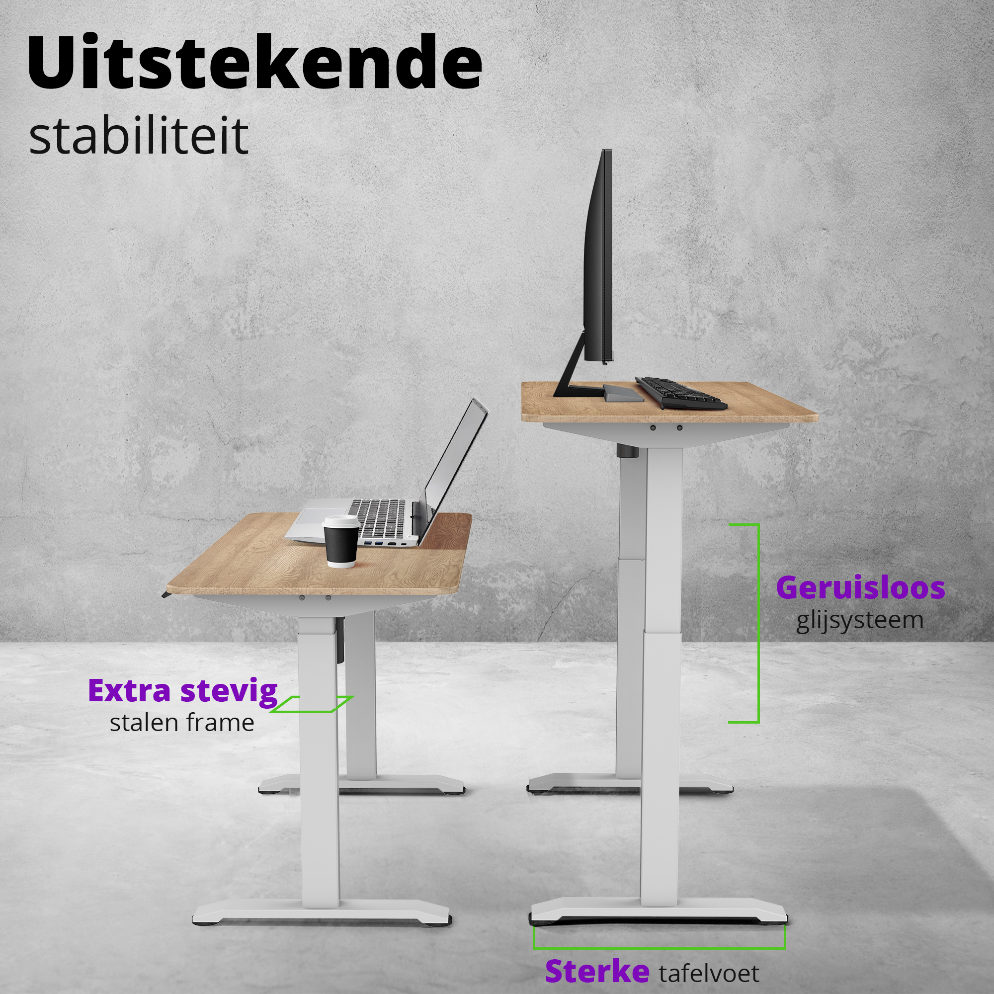 E-balance elektrisch zit-sta bureau 118×60