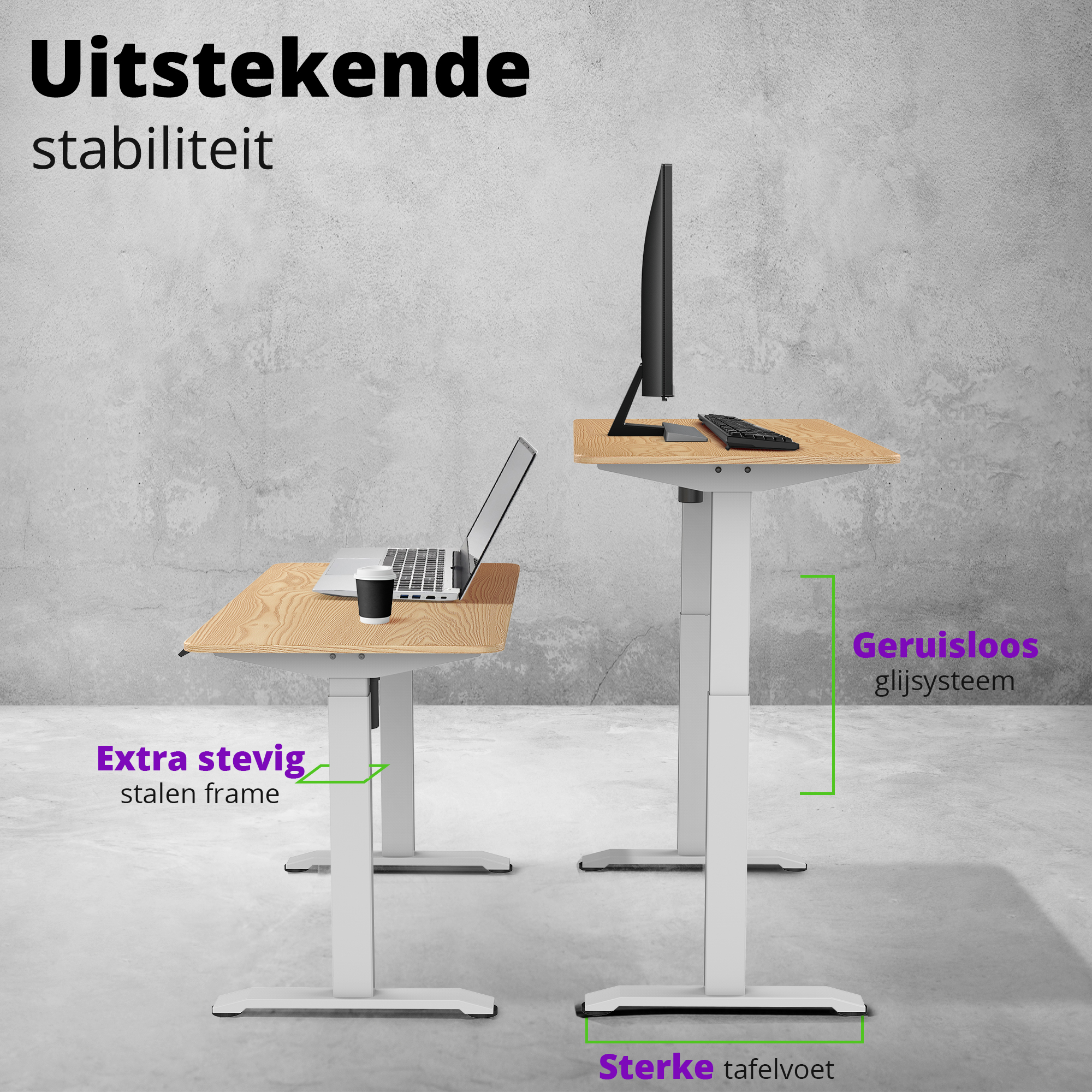 E-balance elektrisch zit-sta bureau 118×60