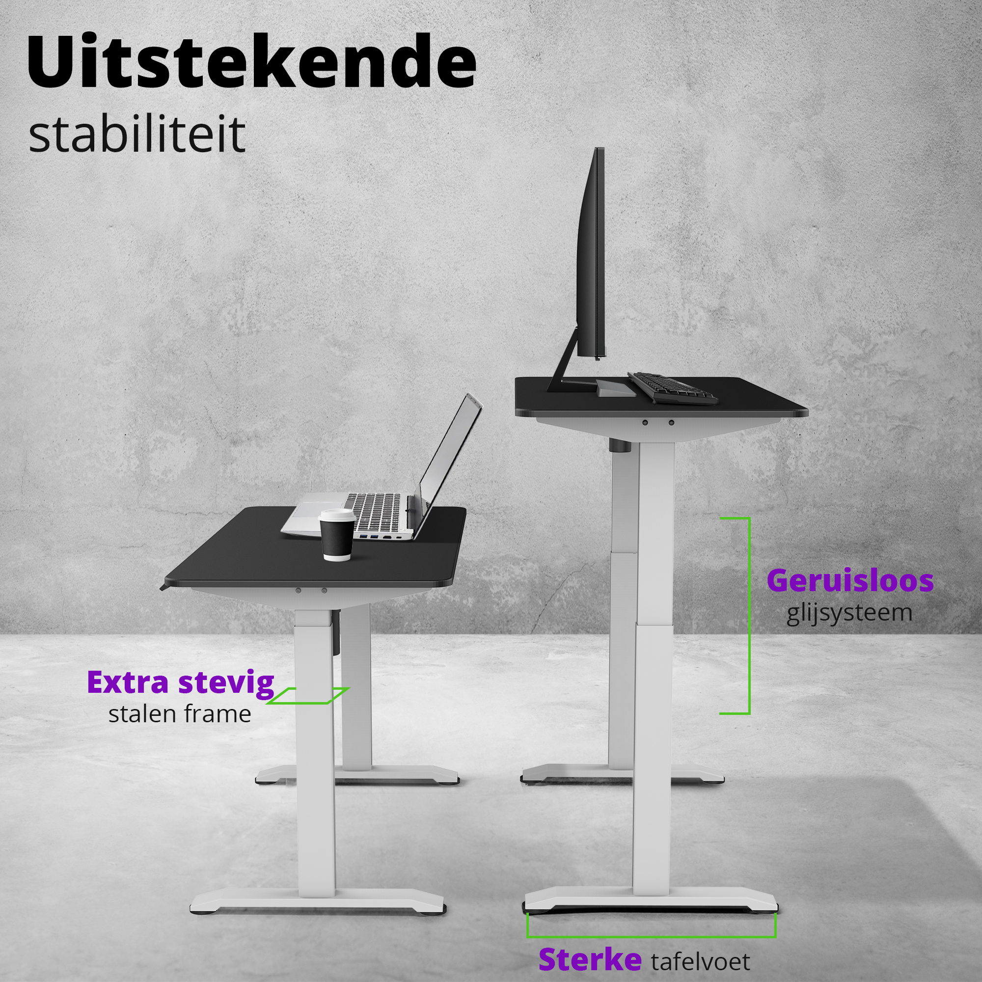 E-balance elektrisch zit-sta bureau 118×60