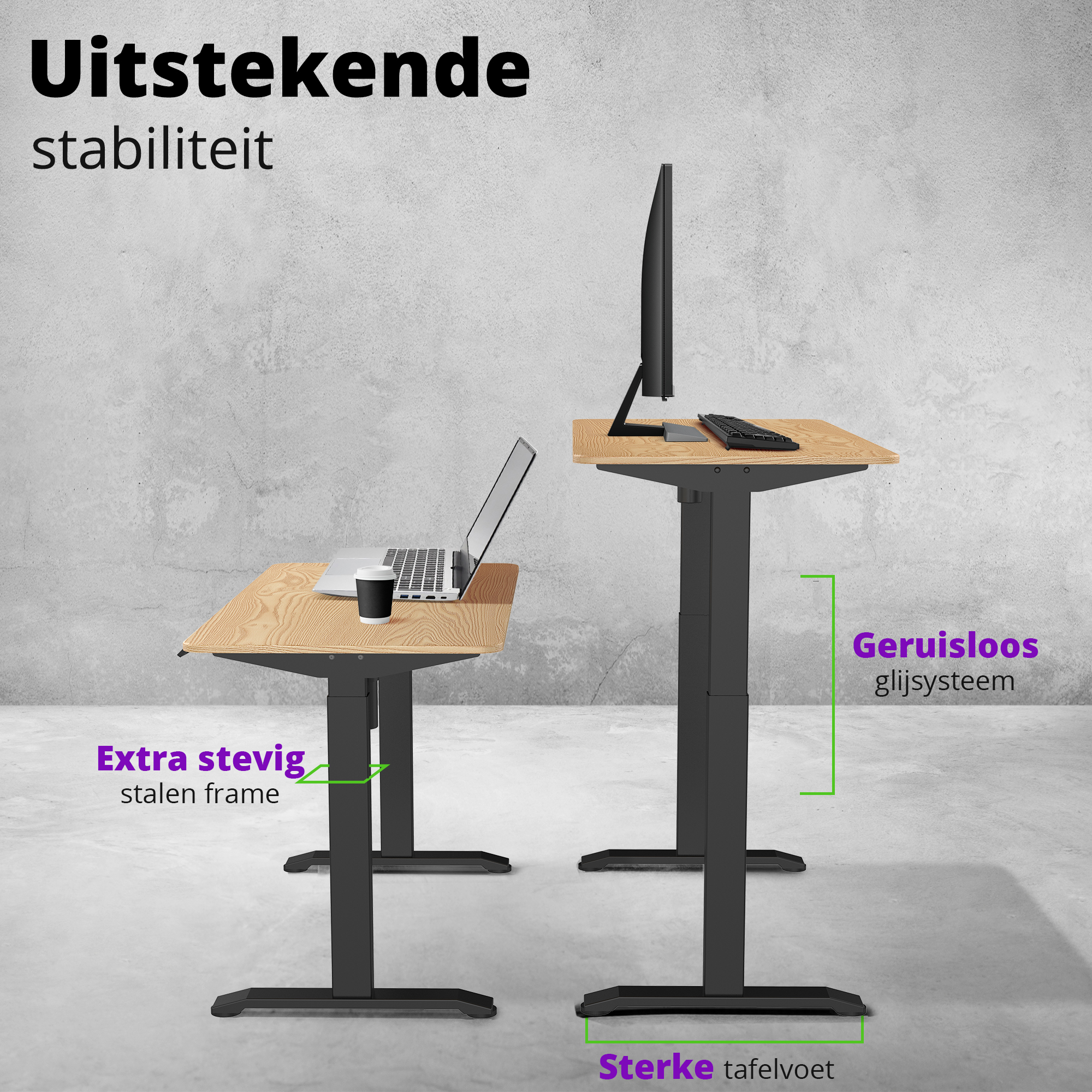 E-balance elektrisch zit-sta bureau 118×60