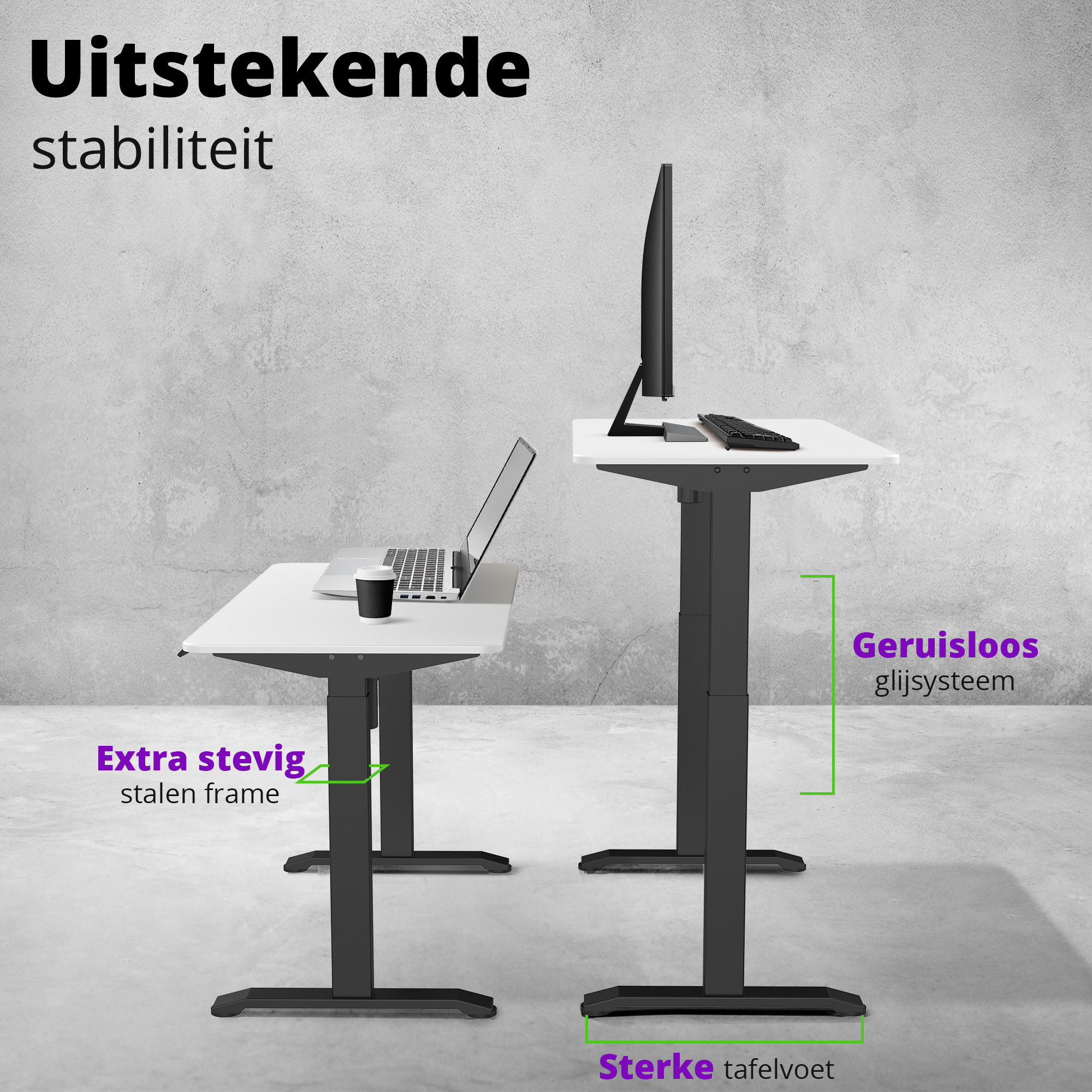 E-balance elektrisch zit-sta bureau 118×60