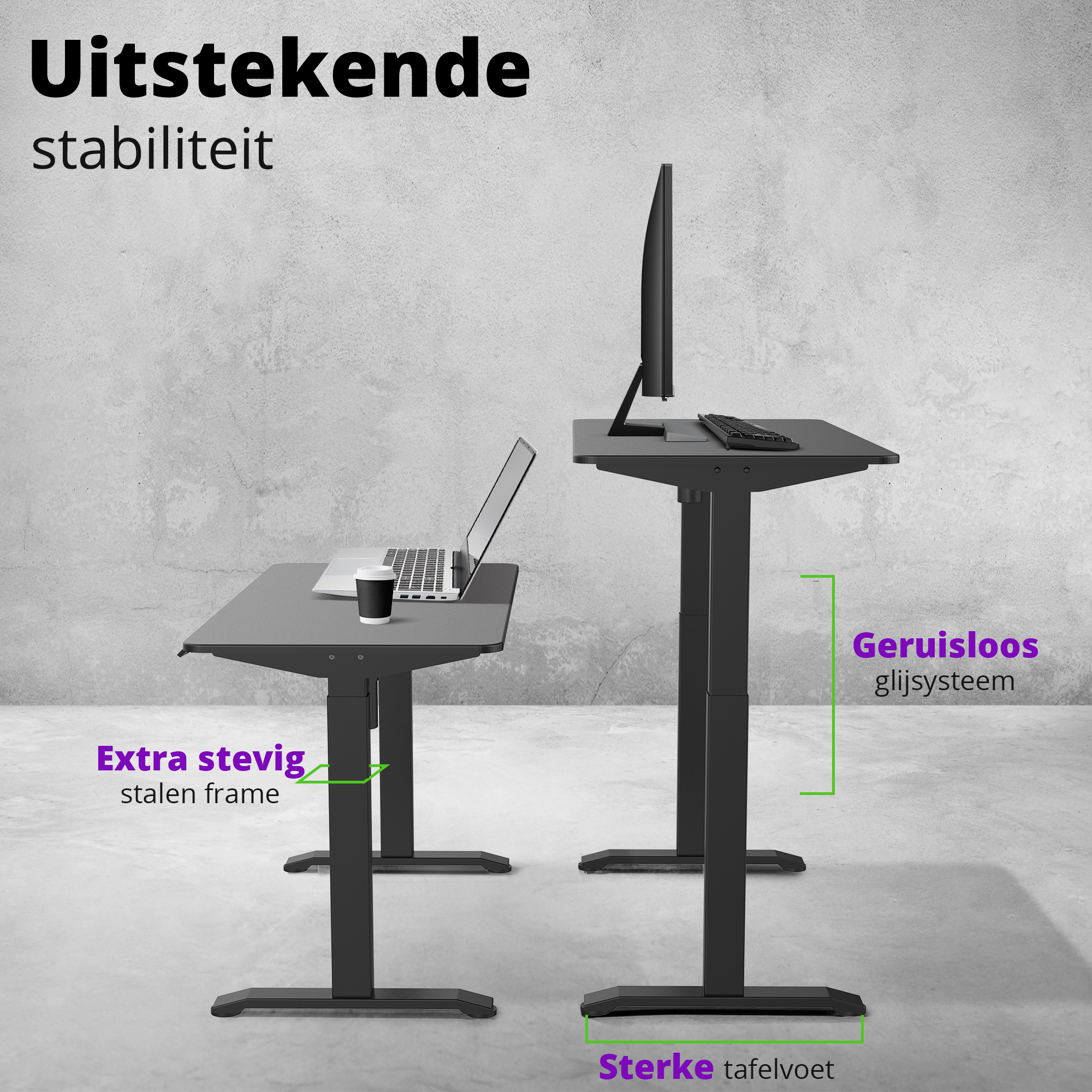 E-balance elektrisch zit-sta bureau 118×60