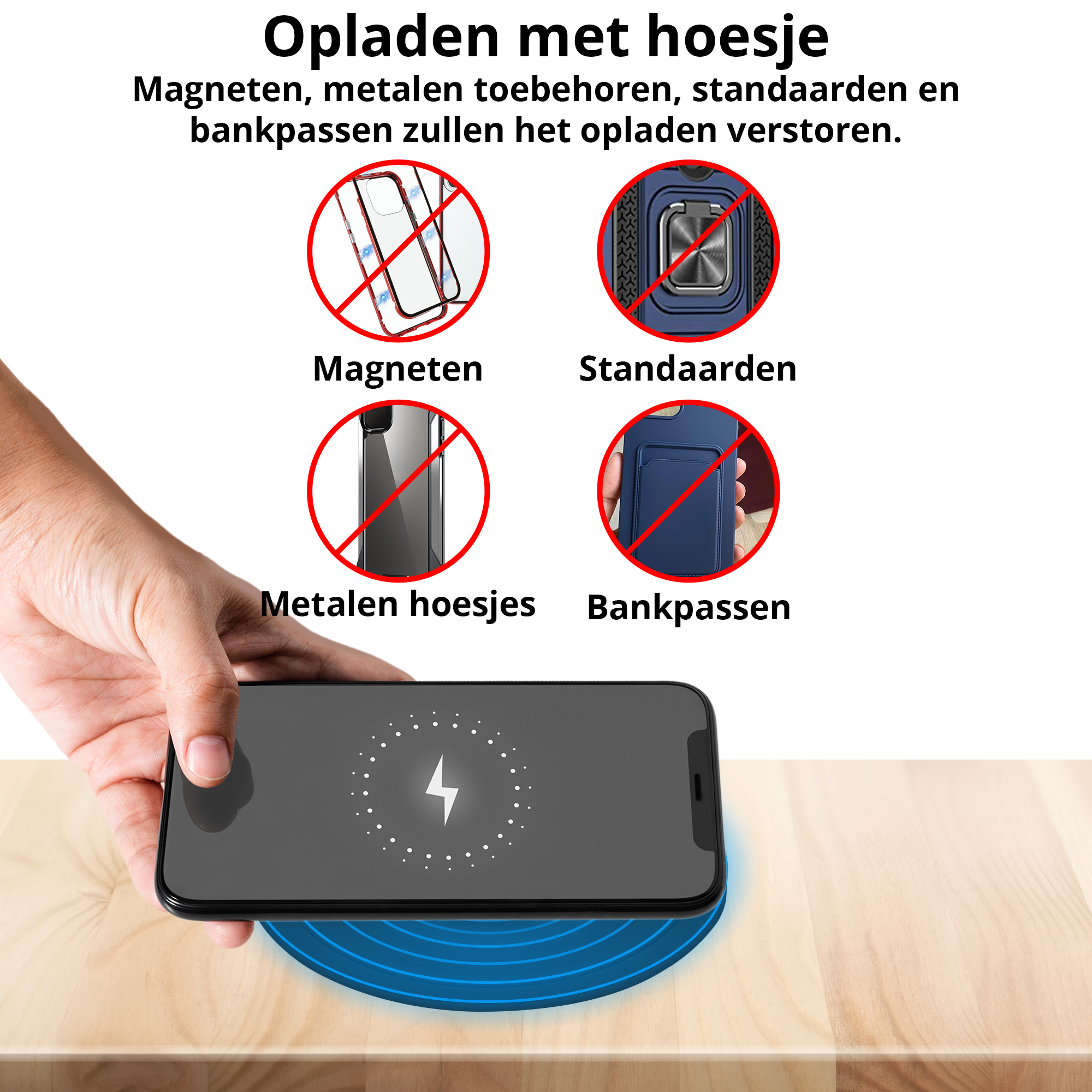 Draadloze QI oplader inbouw model