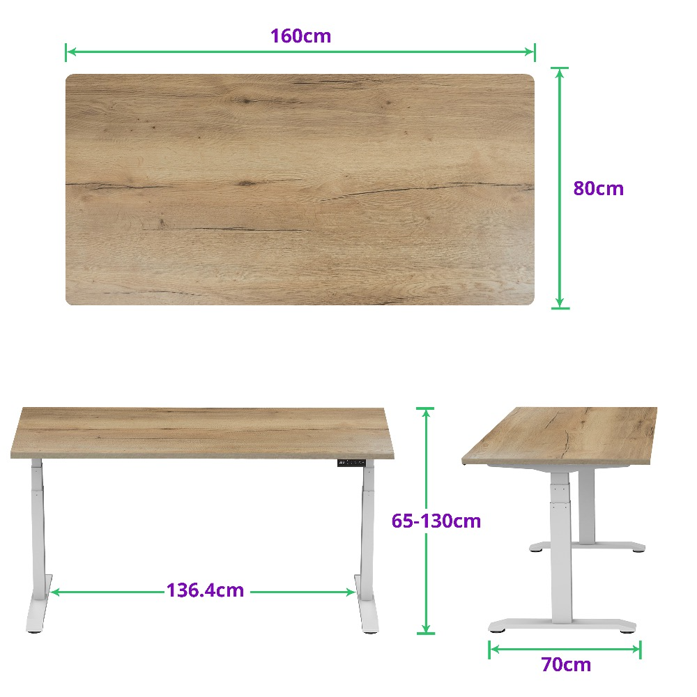 E-dual elektrisch zit-sta bureau 160x80 NPR