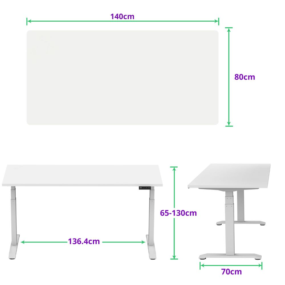 E-dual elektrisch zit-sta bureau 140x80 NPR