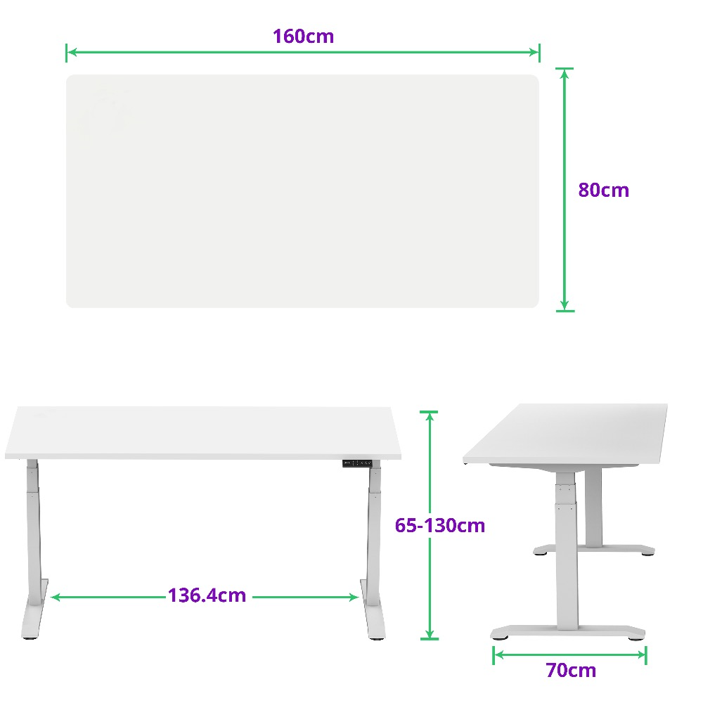 E-dual elektrisch zit-sta bureau 160x80 NPR