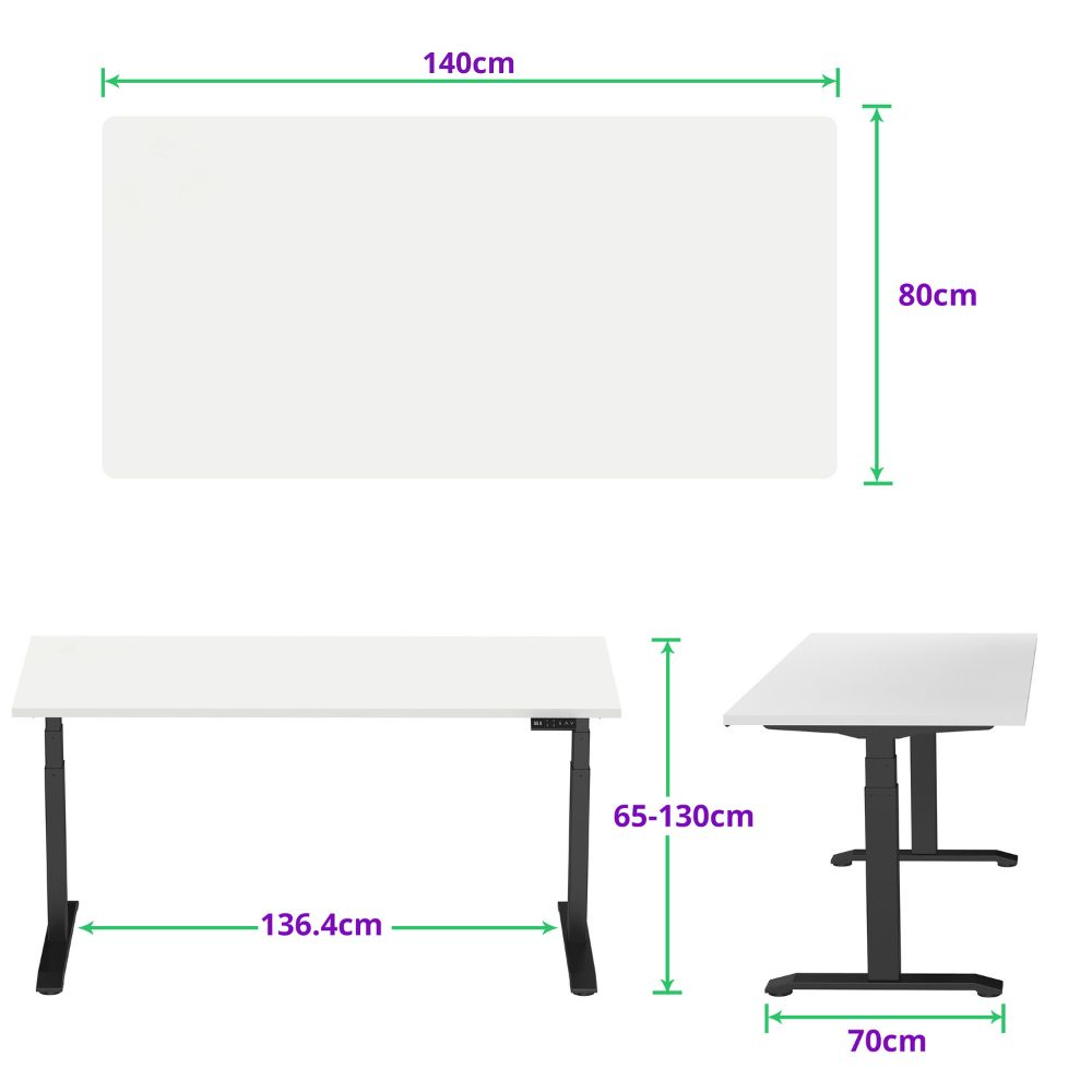 E-dual elektrisch zit-sta bureau 140x80 NPR