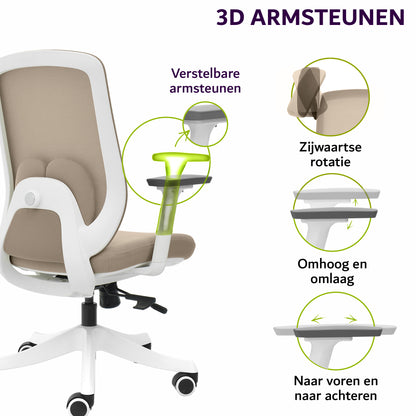 Liva Bureaustoel Beige Wit NEN-1335