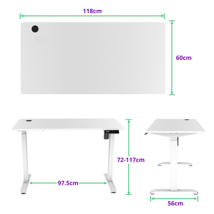 E-balance elektrisch zit-sta bureau 118×60