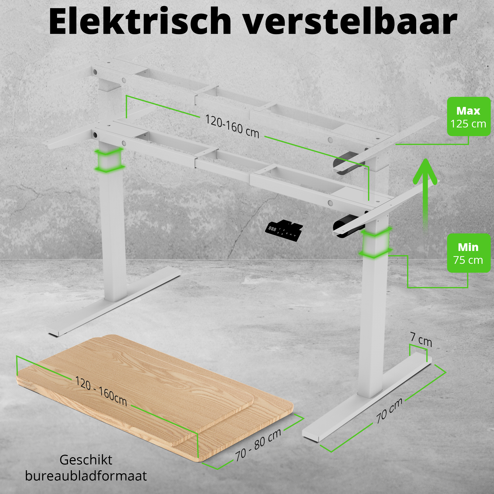 E-base elektrisch verstelbaar onderstel