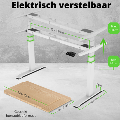 E-dual elektrisch zit-sta bureau 180x80 NPR
