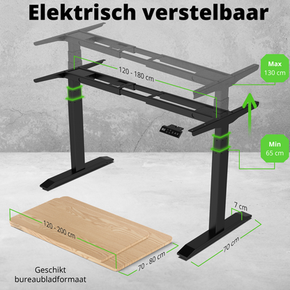 E-dual elektrisch zit-sta bureau 180x80 NPR