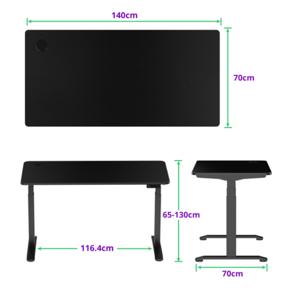 E-dual elektrisch zit-sta bureau 140x70