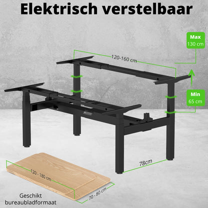 E-duo elektrisch zit-sta bureau 140×80