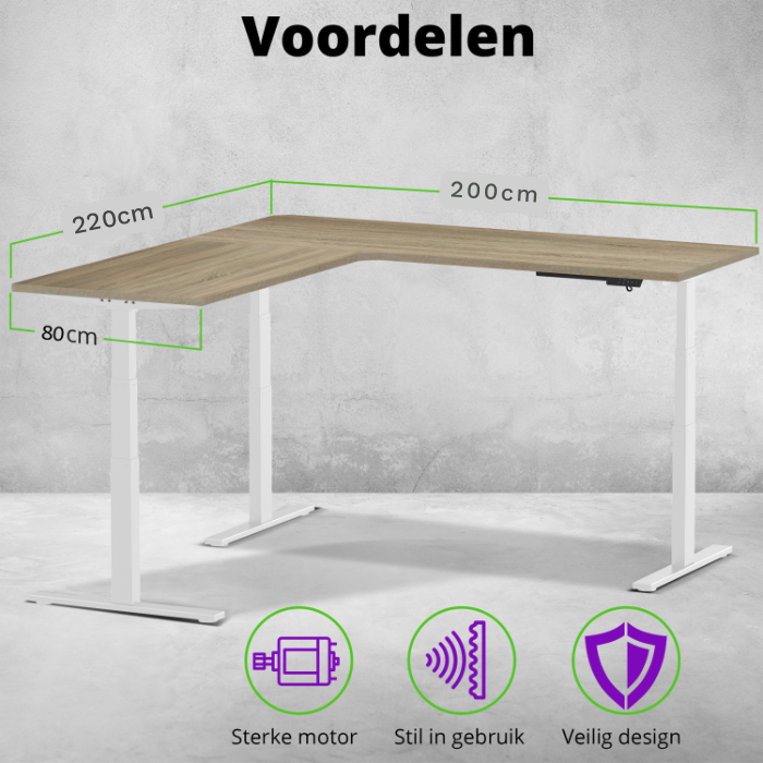 E-fit zit-sta hoekbureau 220x200x80 NPR
