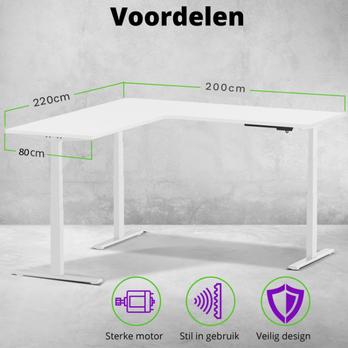 E-fit zit-sta hoekbureau 220x200x80 NPR