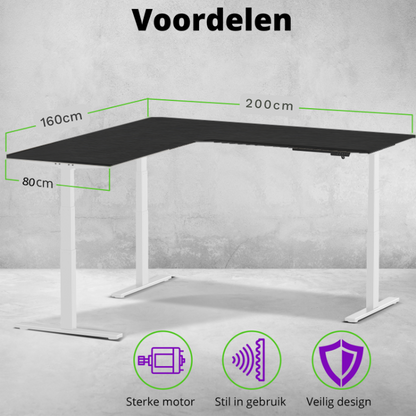 E-fit zit-sta hoekbureau 200x160x80 NPR