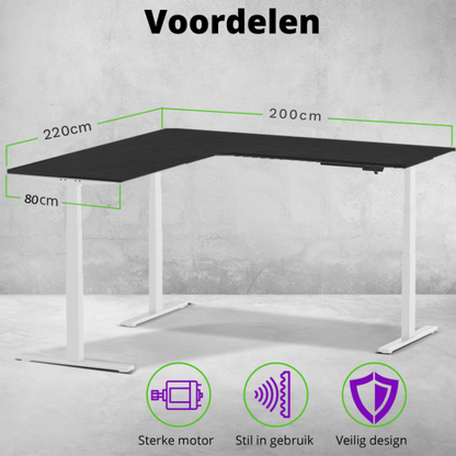 E-fit zit-sta hoekbureau 220x200x80 NPR