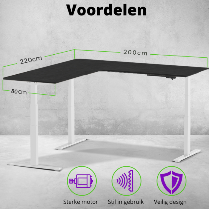 E-fit zit-sta hoekbureau 220x200x80 NPR