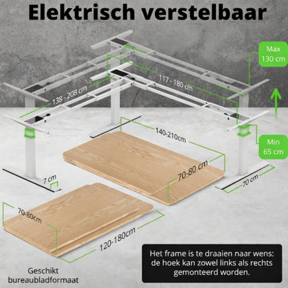 E-fit elektrisch verstelbaar hoekonderstel