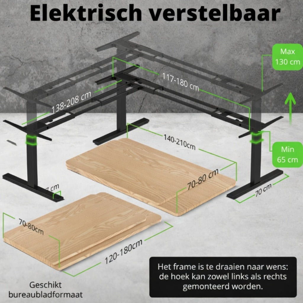 E-fit elektrisch verstelbaar hoekonderstel