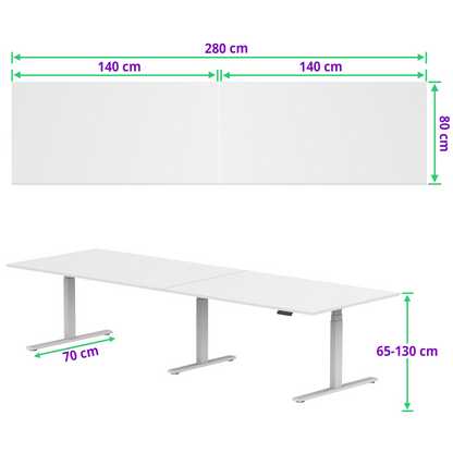 E-fit zit-sta vergadertafel 280x80 NPR