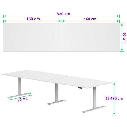 E-fit zit-sta vergadertafel 320x80 NPR