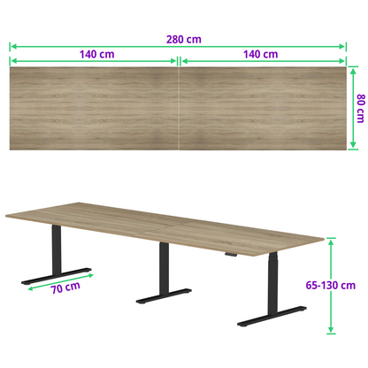 E-fit zit-sta vergadertafel 280x80 NPR