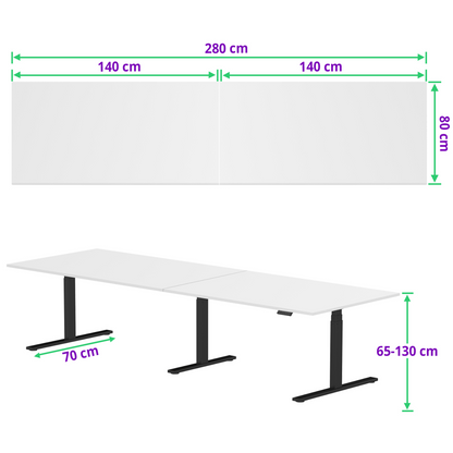 E-fit zit-sta vergadertafel 280x80 NPR