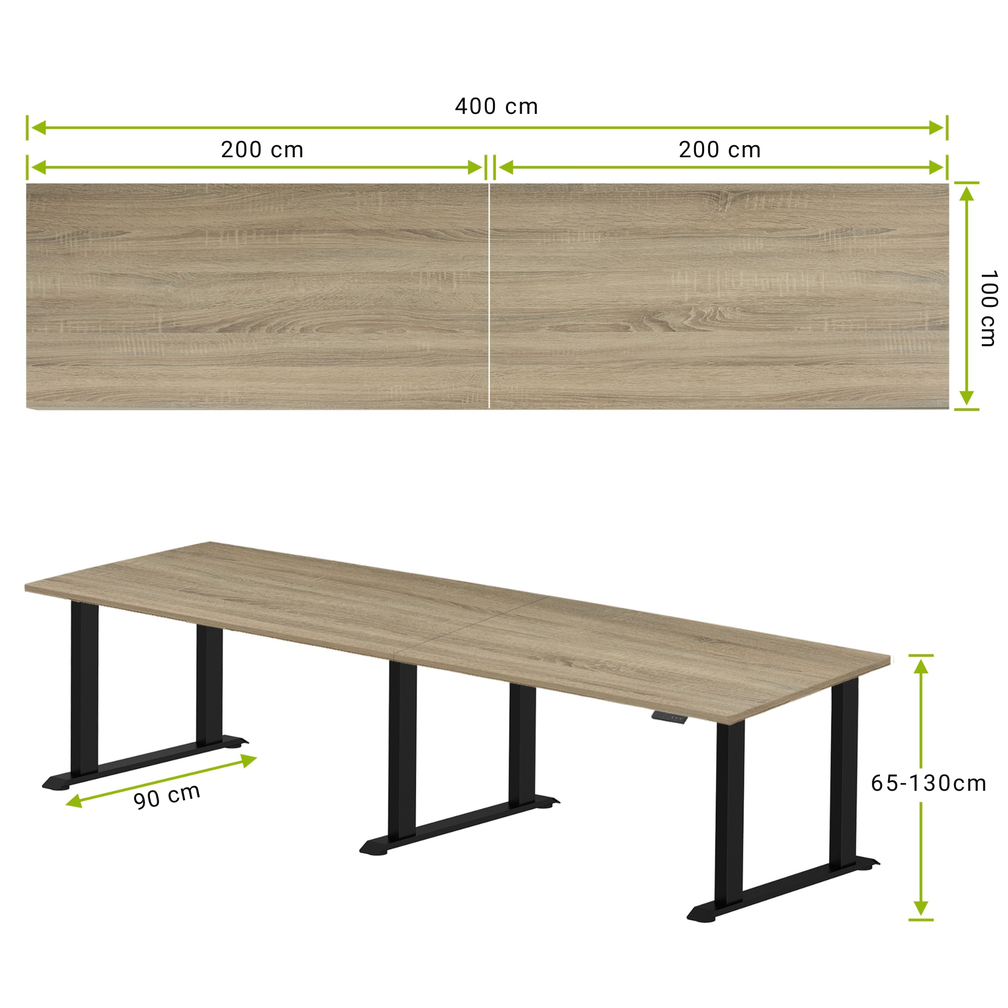 E-motion pro zit-sta vergadertafel 400x100 NPR