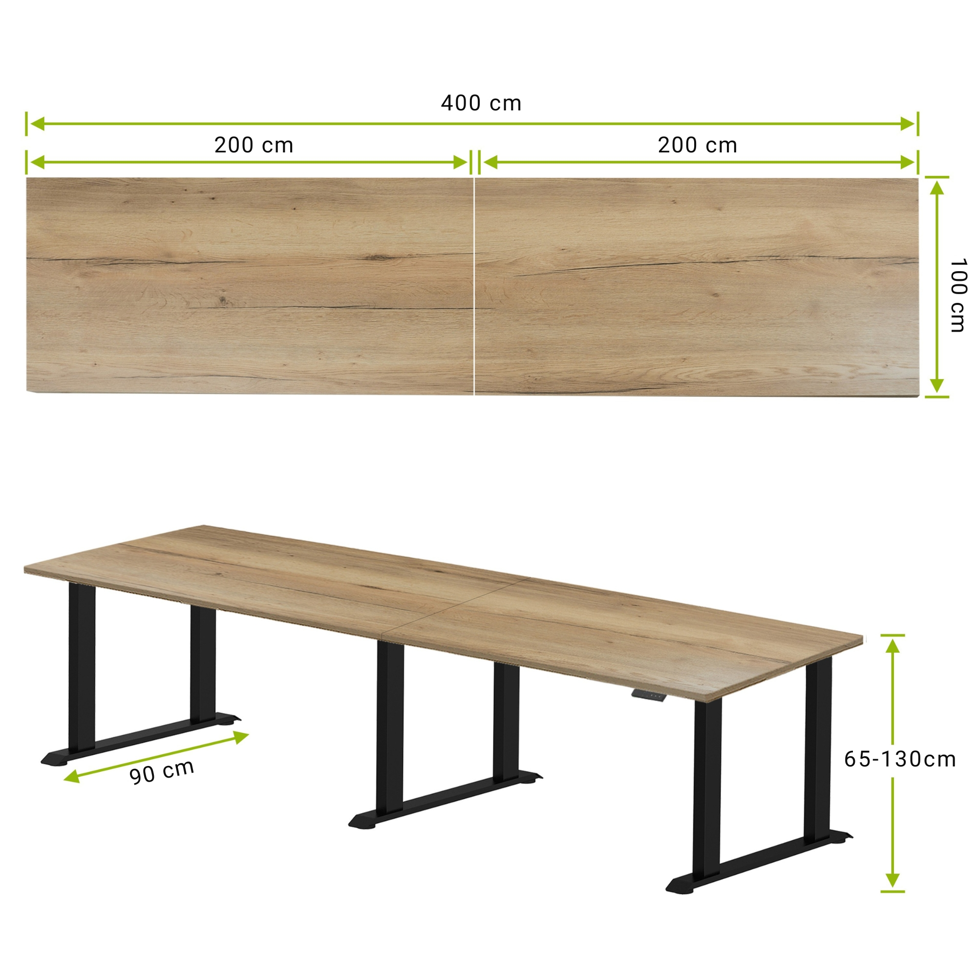 E-motion pro zit-sta vergadertafel 400x100 NPR