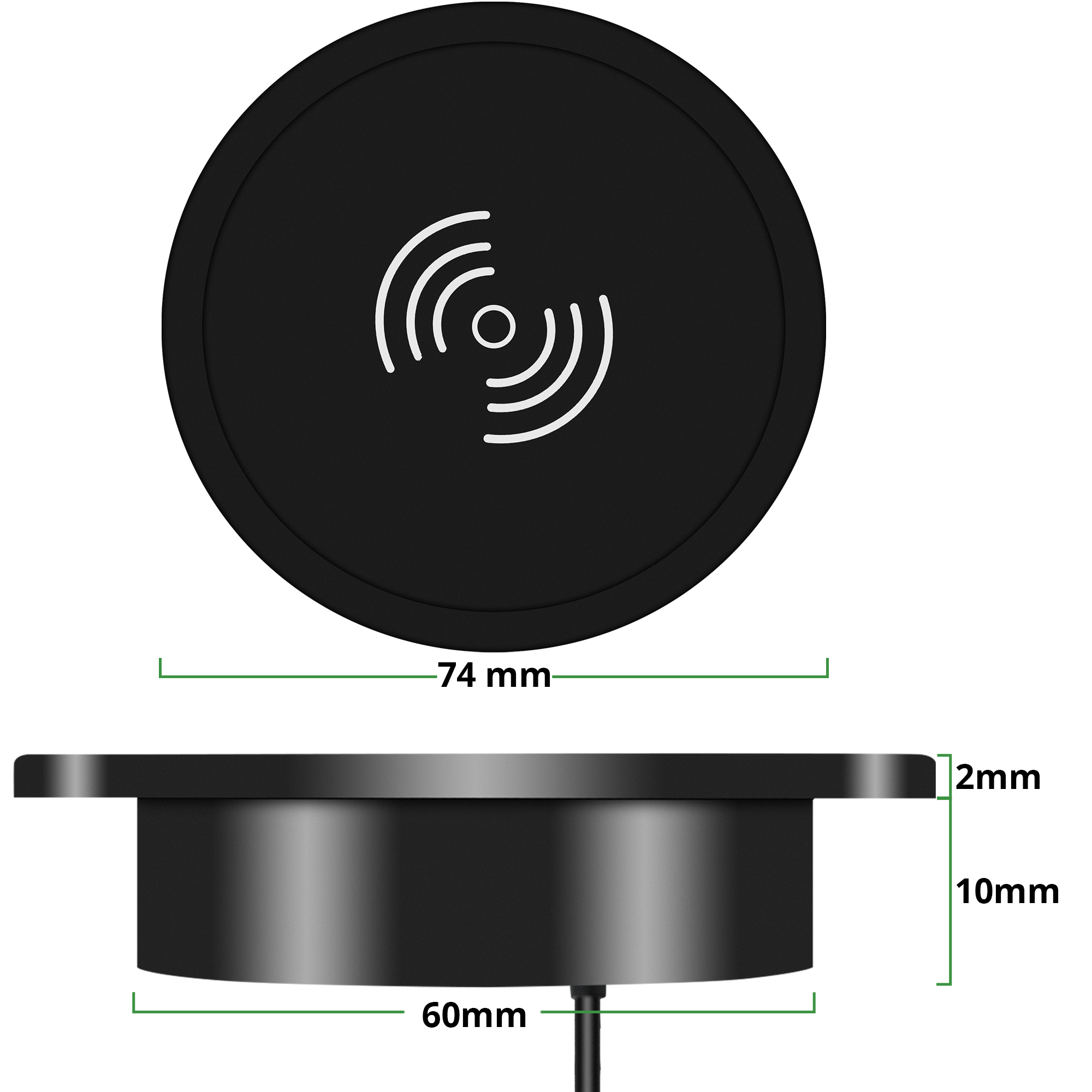 Draadloze QI oplader inbouw model
