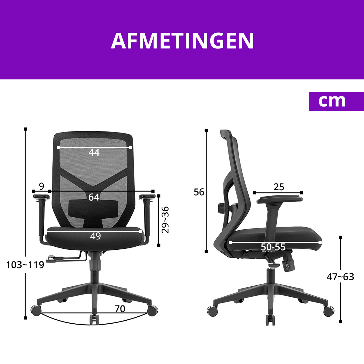 Robust Bureaustoel v3 NEN-1335